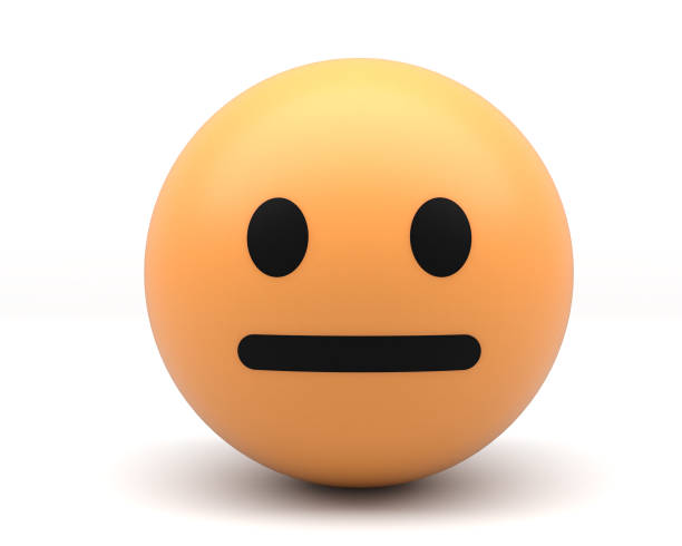 Worried emoji isolated on white background. Concerned emoticon. 3d rendering