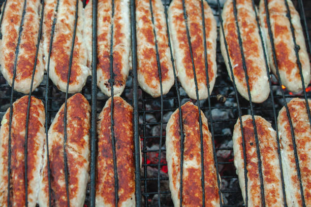 istock Kebab cooked on a grill on coals 2171605838