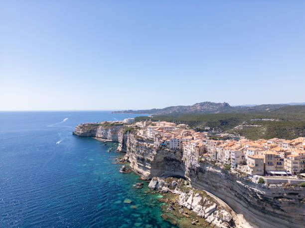 istock Coastal Town on Cliffside Overlooking the Blue Sea 2171608435