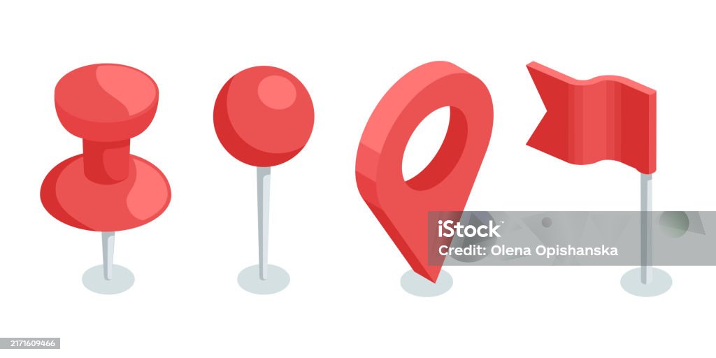 Location Projection Icon Location Set Stock Illustration - Download Image Now - Map Pin Icon ...