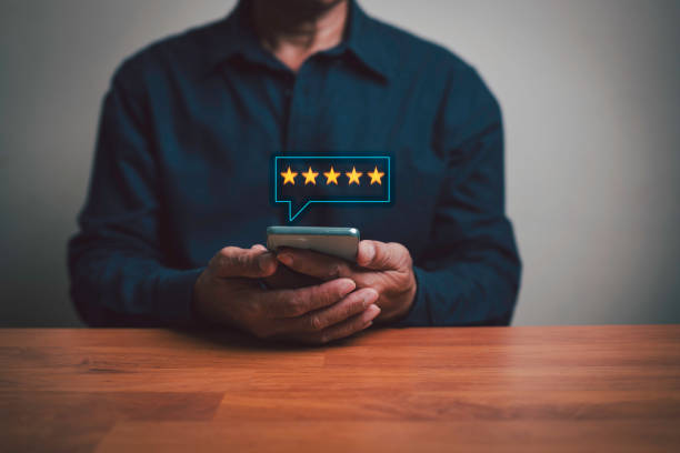 istock concept of customer satisfaction evaluation questionnaire survey personal feedback, rating service experience of online application, customers can rate the service quality and corporate reputation. 2171615248