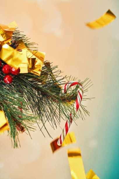 Christmas Decoration with Baubles and Holiday Lights