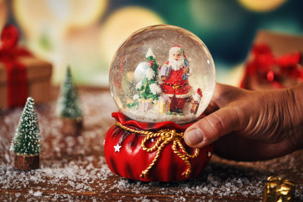 istock Christmas Decoration with Snow Globe and Holiday Lights 2171615557