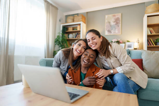 istock Joyful Friends Enjoying Video Call at Home 2171618154