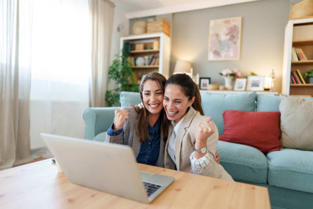 istock Cheerful Businesswomen Working Remotely from Home 2171618182