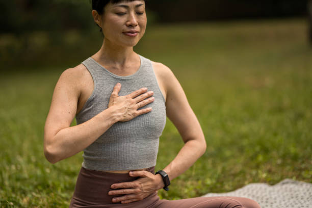 istock Woman doing yoga in nature. 2171622397