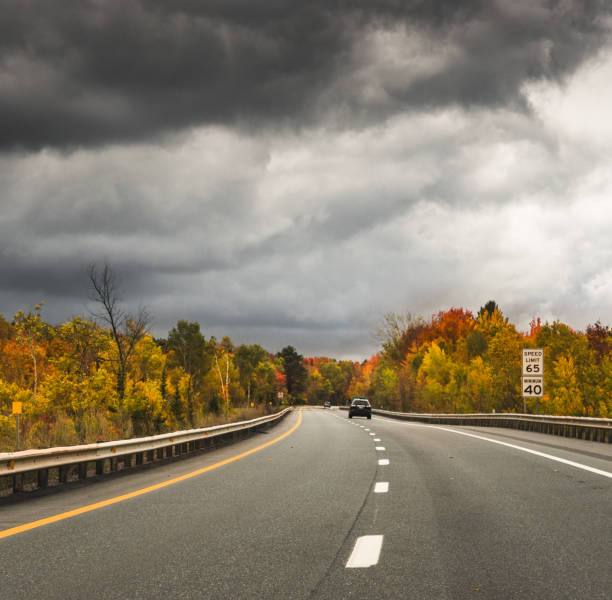 autumnal road in new england