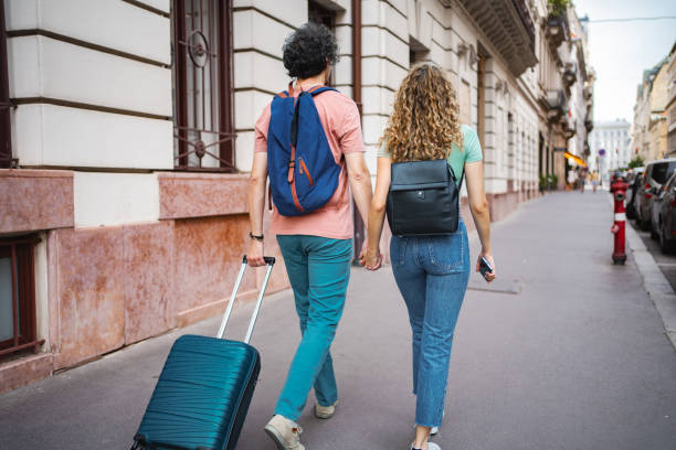 istock Strolling through the charming streets of Budapest, a couple shares a moment while exploring the city's vibrant atmosphere and historic architecture 2171623388
