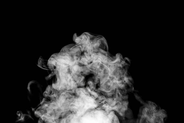 Steam or Smoke isolated on black background