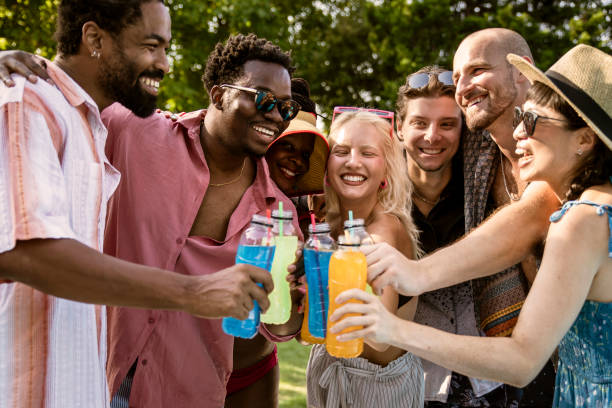 istock Cheerful Close Friends in bacyard party 2171624100