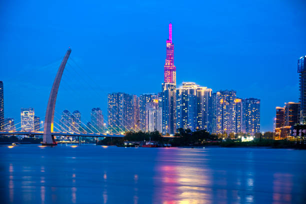 Ho Chi Minh City (Saigon), Vietnam at night.
