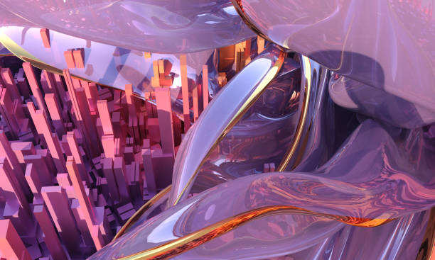 Abstract swirl shape over the city