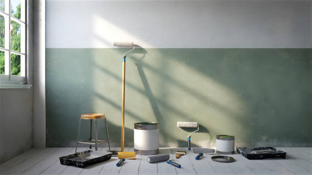 istock construction renovation Painting Unfinished room interior. 3D render. 2171633916