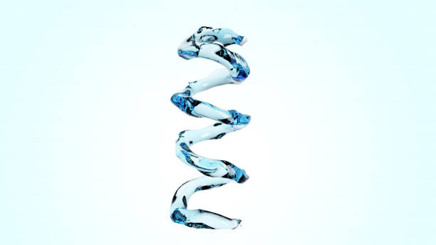 istock Water Liquid splash follow bottle isolated on white background. 3D Render. 2171633999