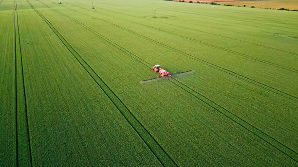 istock Tractor Fertilizing Sprawling Green Field 2171639933
