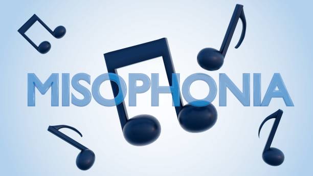 3D rendering of blocks labeled 'MISOPHONIA' People with this condition hate certain sounds and may find specific music notes or sounds really annoying.