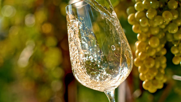 istock Elegant White Wine Pour at Sunset 2171640135
