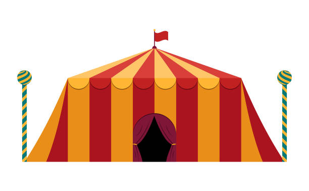 istock Circus tent with a flag on top, for an entertainment show performance 2171640935