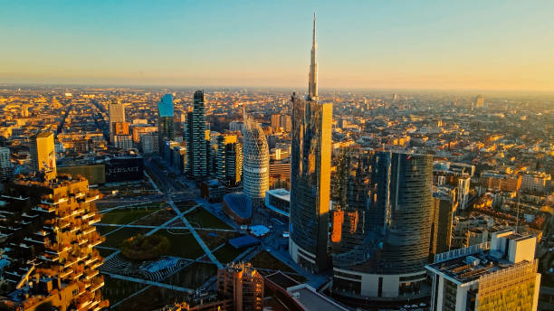 Golden Hour Over Milan's Modern Skyline