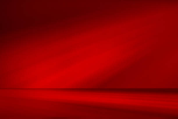 istock Studio style background wall decoration presentation uses white and red tones. with shadows cast from a nearby window, concept creating a decorative 2171644969
