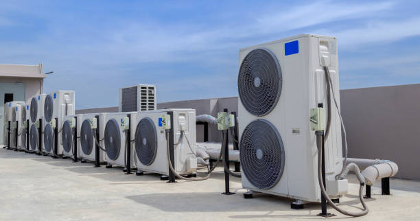 istock Air conditioning outdoor unit compressor install outside the building. 2171646674