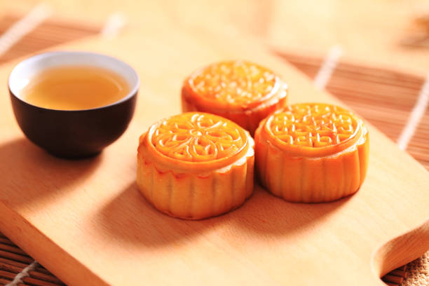 Traditional Chinese food, mooncakes. Chinese Mid-Autumn Festival food