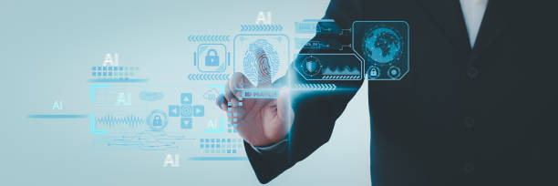 istock Cyber security and futuristic technology concept businessman using finger to touch fingerprint interface,to scan password,with technology icons and padlock,with artificial intelligence system or ai 2171651690