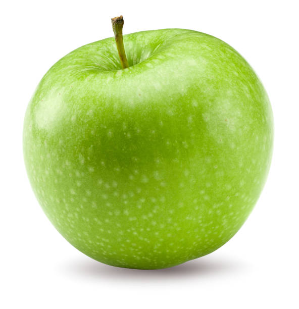 istock single green apple isolated on white background. clipping path 2171653736