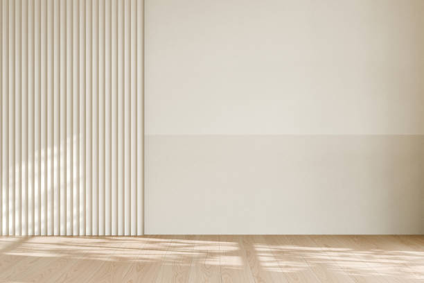 istock Minimalist room with wooden floor and light accents. 3d render. 2171655035