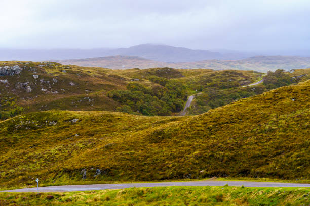 View of rural landscape in the Northwest Highlands, Scotland, UK