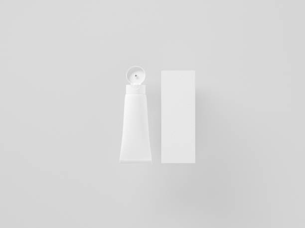 istock Flip cap plastic tube mockup and white box 2171658312