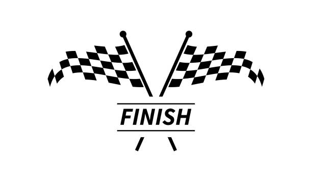 Race flag. Checkered flag or start and finish flag. Crossed flag for Racing Motorsport. Vector illustration Race flag. Checkered flag or start and finish flag. Crossed flag for Racing Motorsport. Vector illustration finish line stock illustrations