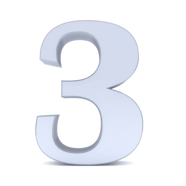 istock 3 three silver number graphic illustration isolated on white background in high resolution for print and business 2171661226