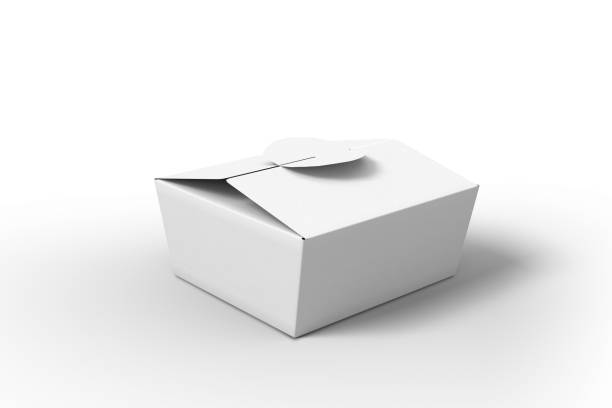 istock Takeaway fast food packaging Box On White Background, mockup, 3d illustration, 3d rendering 2171661320
