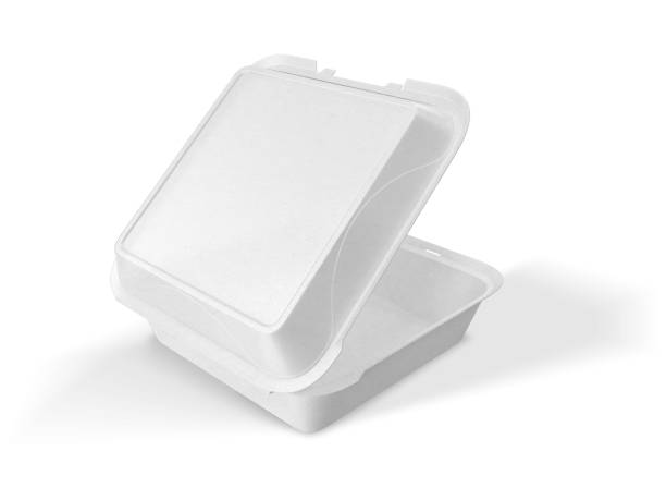 istock Takeaway fast food packaging Box On White Background, mockup, 3d illustration, 3d rendering 2171662004