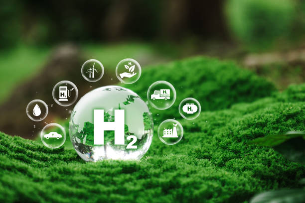 istock H2, Clean hydrogen energy concept on crystal globe. Environment. Eco-friendly industry. and alternative energy Future climate friendly energy solutions for net zero goals. 2171665071