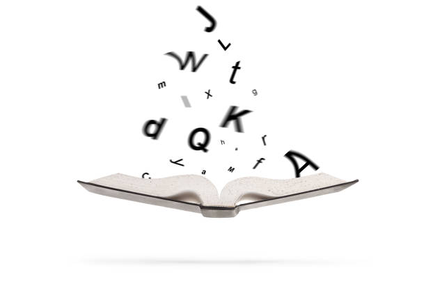 istock An open book with letters flying in the air 2171665712