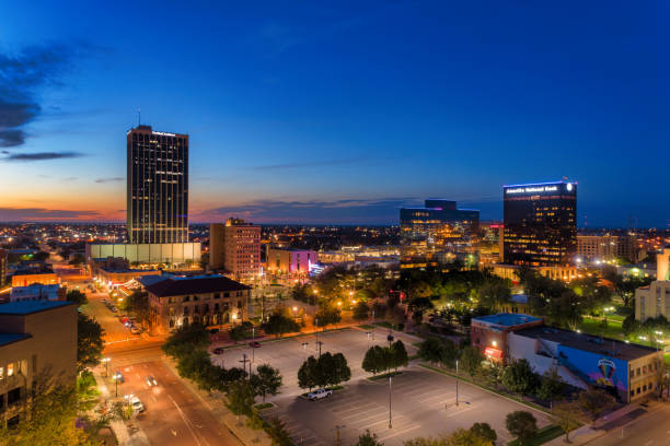 istock Amarillo Downtown Skyline At Dusk, Backlit With A Vibrant Sunset 2171665764