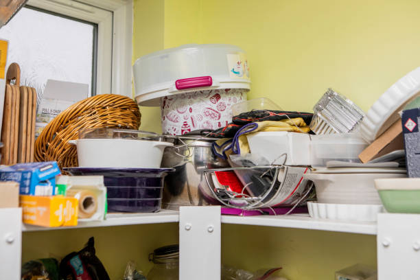 Cluttered and disorganised pantry