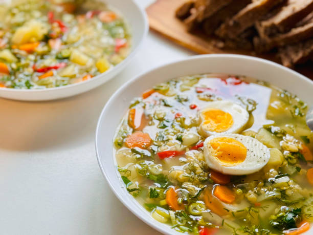 istock Hearty Vegetable Soup with Boiled Egg 2171674740