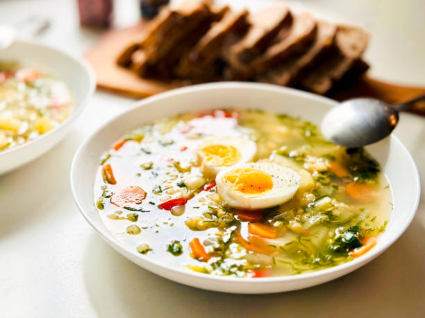 istock Hearty Vegetable Soup with Boiled Egg 2171674741