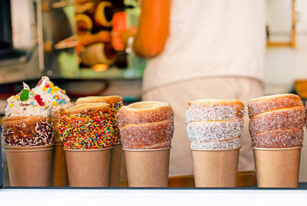 istock fresh tridelnik with different fillings. Street snack 2171678221