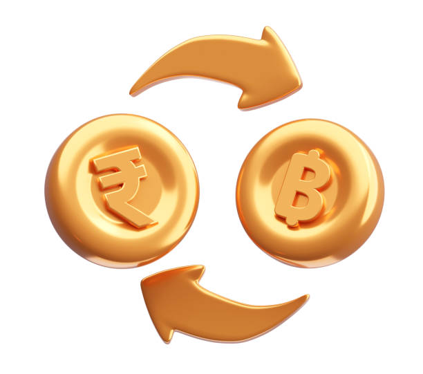 istock Exchange Rupee to Thai Baht icon sign 3D background illustration 2171681645