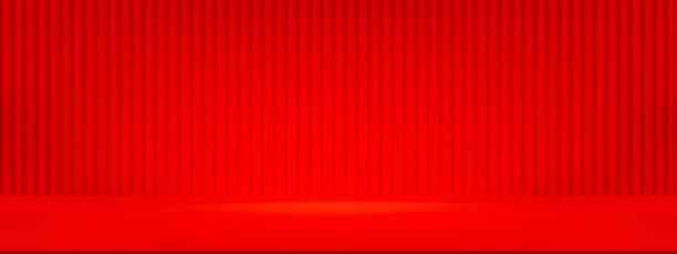 istock Red Background for Christmas Card,Chinese New Year 2025 Banner,Studio Room Podium Stage Stand for Product Design,Backdrop 3d Display with Neon light Podium Stand on Red Gradient Wall background 2171683057