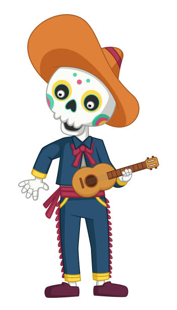 istock The day of the Dead. Mariachi skeleton band with musical instruments 2171684127