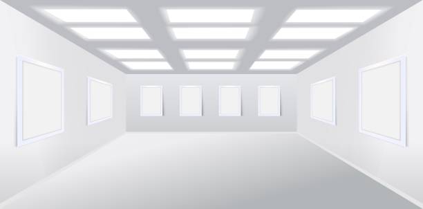 istock Interior of art gallery for exhibition in museum realistic mockup 2171686107