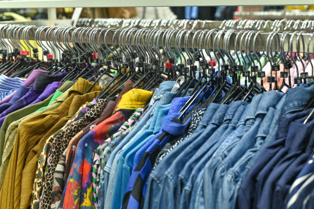 istock clothes in the store on hangers. concept 2171688400