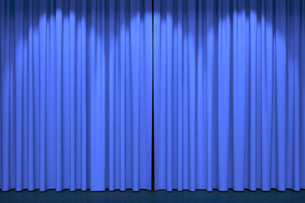 istock Luxury stage or windows curtains, realistic 3D illustration 2171693439