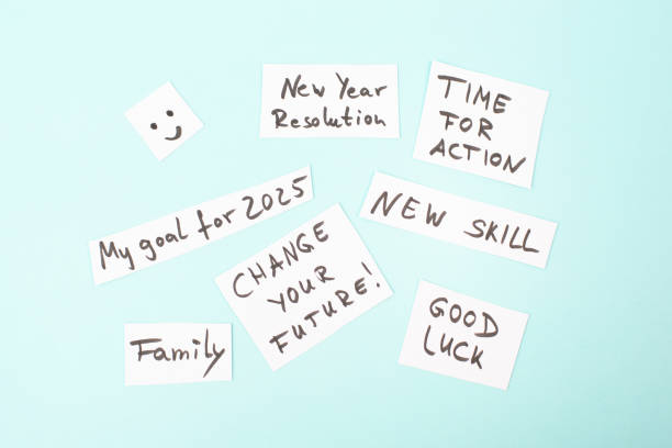 istock New Year resolution 2025, goals for the future, learning skill, time for action, family, change and luck 2171695234