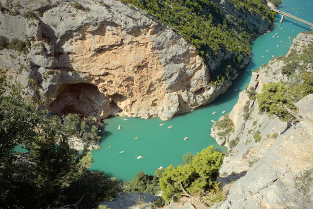 The Gorges du Verdon from above in summer, touristic destination in the south of France
